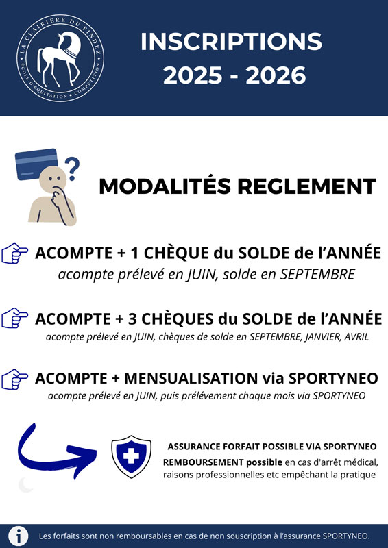Inscriptions à La Clairière du Findez pour la saison 2025-2026