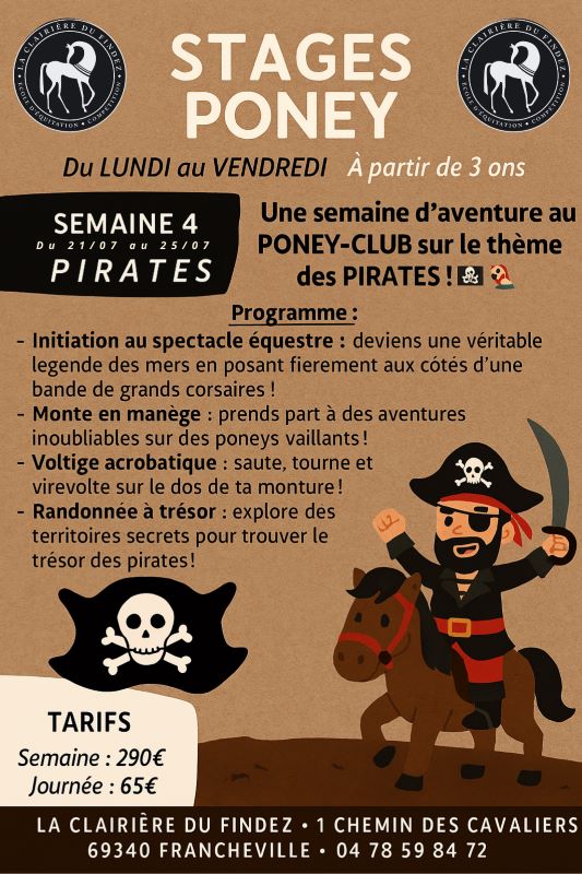 Stage d'équitation à Poney à La Clairière du Findez