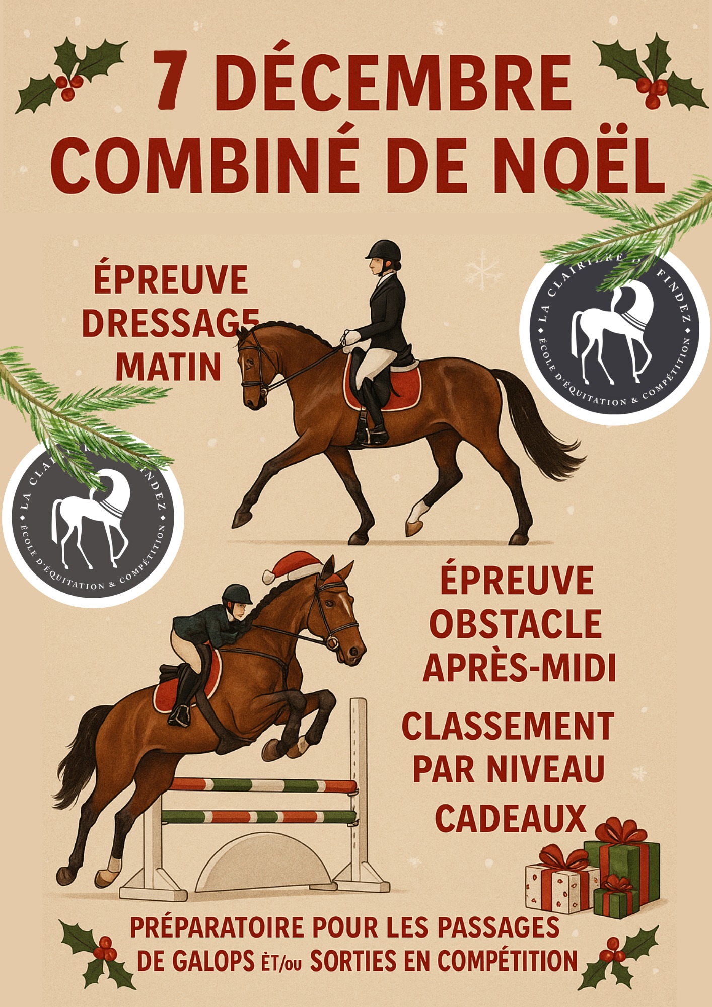 combine noel activités centre equestre Lyon
